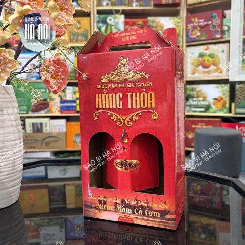 Hộp carton quai xách đựng nước nắm